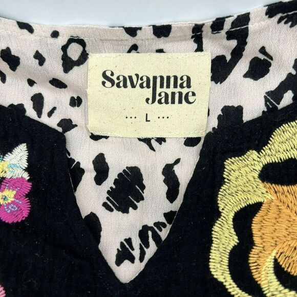 Savanna Jane Athena Leopard Dress Womens Boho Smock Style Sleeveless Large - Picture 3 of 6